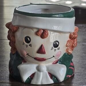 Raggedy Andy Sakura Hand Painted Vintage 1998 Coffee Mug Collector 16oz